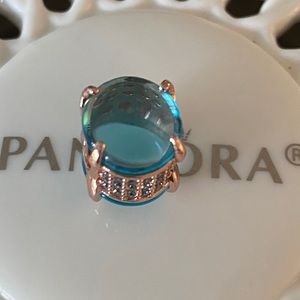 Pandora Blue Oval Cabochon Charm - Pandora…